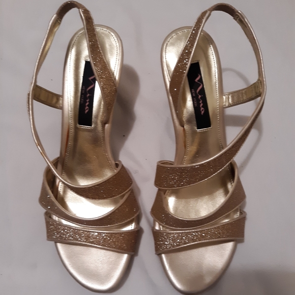 Nina Shoes - Nina of New York Women's Platino Glitter Heels